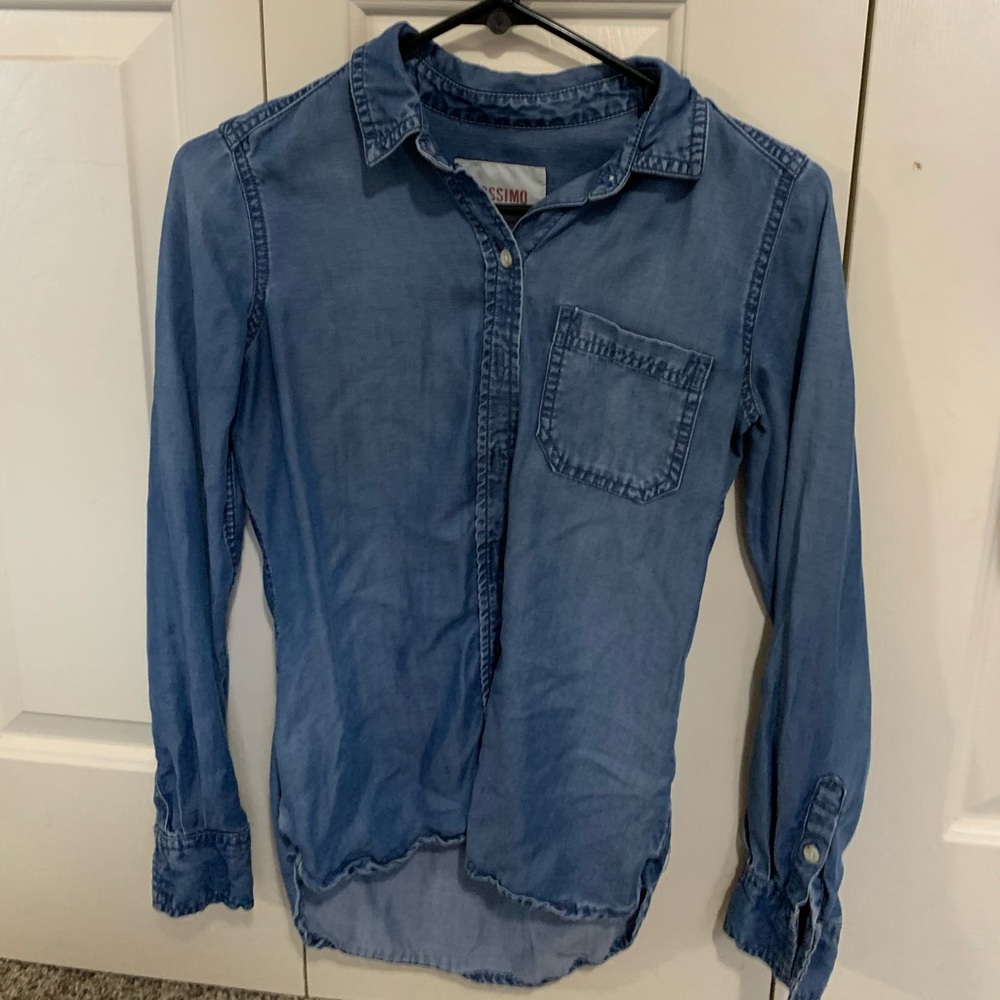 long sleeve denim button up